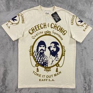 Cheech & Chong East LA Toke It Out Man T-Shirt Men L Cream Skater Smoker Casual